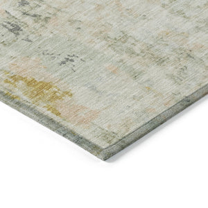 HomeRoots 9' X 12' Beige and Gold Abstract Area Rug - Stylish, Washable, Indoor/Outdoor, Durable & Easy Care 619869