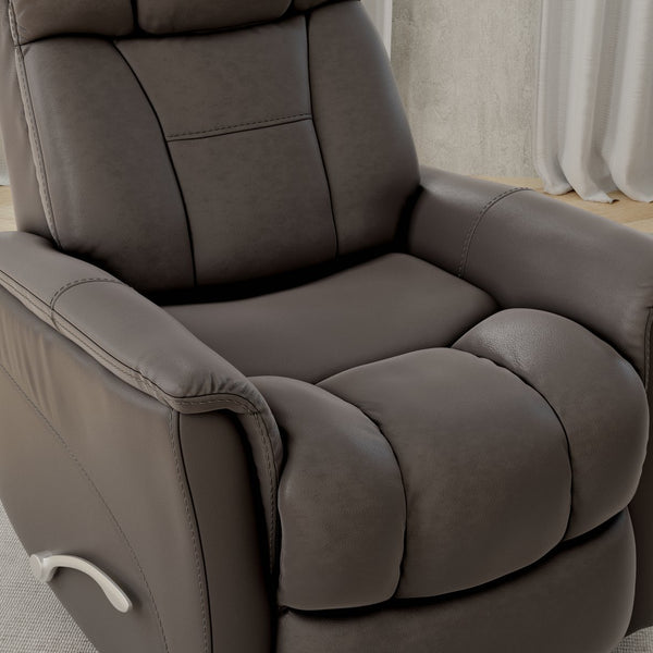 English Elm Global Home Swivel Glider Recliner In Bentley Grey Faux Leather - Adjustable Comfort & Style! B339P323106