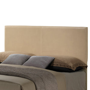 English Elm Beige PU Queen Bed with 47"H Headboard, Solid Construction, Calming Casual Design for Relaxed Spaces B078108084