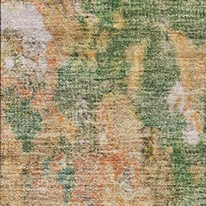 HomeRoots 8' X 10' Modern Fern Green & Copper Abstract Washable Area Rug for Indoor/Outdoor Style & Durability 619952