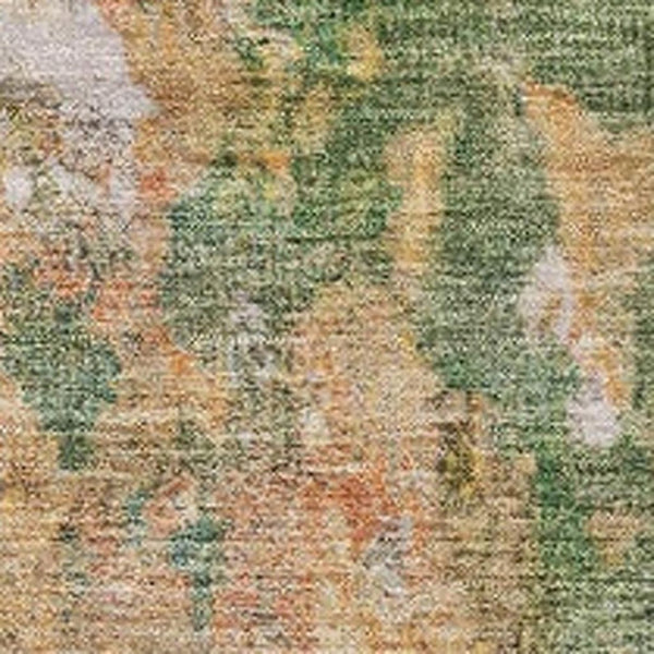 HomeRoots 9' X 12' Fern Green & Copper Abstract Area Rug - Durable, Washable for Indoor/Outdoor Elegance 619953