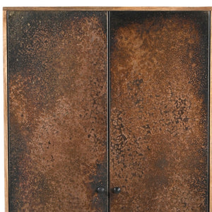 HomeRoots 32" Rustic Copper and Black Solid Wood Accent Cabinet – Stylish Storage for Home Organization & Display 619967