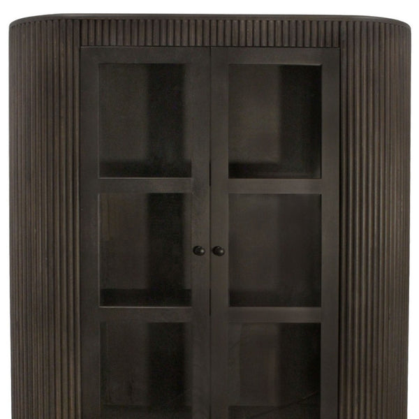 HomeRoots 48" Espresso and Black Solid Wood Iron Accent Cabinet – Stylish Storage for Home, Dining, or Bar 619968