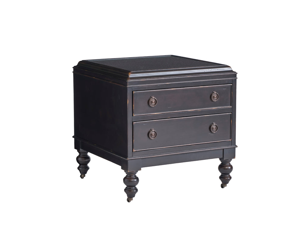 Lexington Tommy Bahama Home Nelson End Table - Classic British Colonial Design With Woven Panel, Drawers, And Rich Tamarind Finish Tamarind  619-942