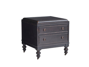 Lexington Tommy Bahama Home Nelson End Table - Classic British Colonial Design With Woven Panel, Drawers, And Rich Tamarind Finish Tamarind  619-942