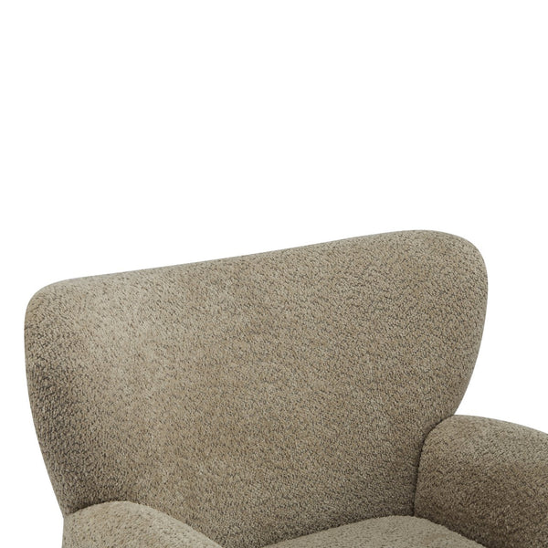 English Elm Christopher Knight Home® - Cozy Wingback Armchair with Plush Bouclé Upholstery, Solid Wood Legs, Timeless Elegant Comfort Light Brown,Teak 32 L x 29.5 W x 26.75 H N776P293322M