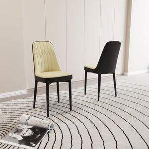 English Elm A Set Of 2 Modern Dining Chairs In Stylish Pu Leather With Ergonomic Support And Durable Design W2189P166108