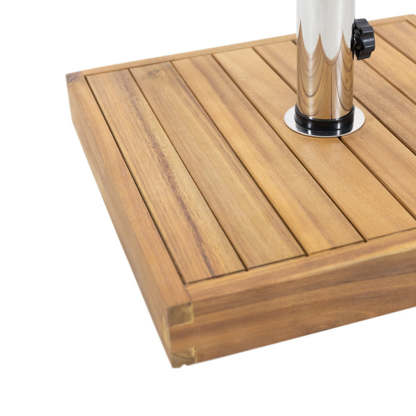 English Elm Christopher Knight Home® - RALPH Teak Square Umbrella Base – 40 lb Concrete & Acacia Wood, Stainless Tube, Fits 1.57–1.77" Poles 71822.00