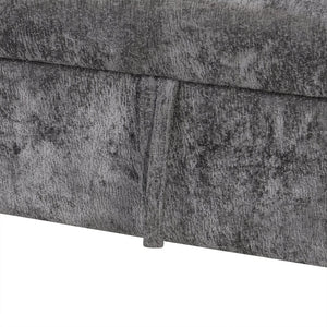 English Elm 112.2" Sectional Sofa Pull-Out Bed with Storage Ottoman, USB Charging, Pocket Spring Comfort, Tweed Chenille Upholstery Grey N719S001540E