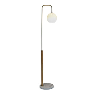 English Elm Ashcroft Furniture - Tall Corner Floor Lamp - Elegant White Shade, Marble Base For Cozy Lighting In Living Rooms & Offices B183P315098