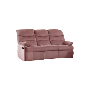 English Elm Recliner Velvet Tufted Loveseat with Manual Side Handle, Plush Arm Pillows for Ultimate Comfort and Style Pink 73 L x 31 W x 26 H B089P240501