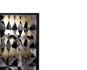 Sunpan OVERPRINT Diptych Set of 2 - 38" x 48" Modern Black Frame with Gold Leaf Accents for Luxe Decor A0320