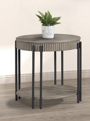 English Elm 1pc Sleek Contemporary Coffee Table with Storage Drawers, Metal Pulls and Modern Wooden Design Black,Brown+Tan 27 L x 27 W x 11 H B011P245447