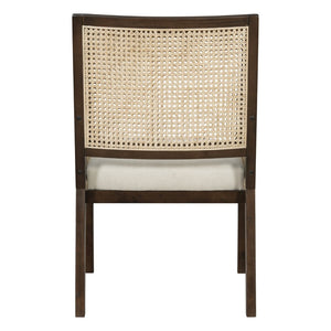 English Elm Natural Rattan Woven Armchair Set Rubberwood Farmhouse Coastal Dining Seating Pair Beige,Dark Brown,Natural N776P385750D