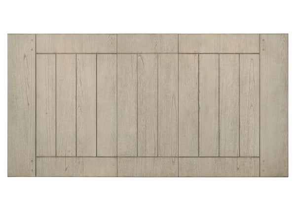 English Elm 1pc Contemporary Dining Table 42" x 64"-82" with 18" Leaf Two-Tone Solid Wood Top Tapered Legs B011P400271