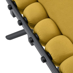 English Elm Cream Dutch Velvet Swivel Chair Tufted Bubble Backrest Glam Armless Accent Seat Black,Yellow W3875P448022