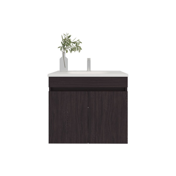 English Elm Colville Floating Wall Mount Vanity Cabinet Matte Finish Modern Bathroom Storage Black B092P439907