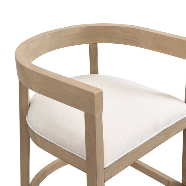 English Elm Christopher Knight Home® - Rubberwood Counter Stool Set of 2 with Upholstered U-Shaped Seats, Cutout Barrel Back, Eco Wood Finish Beige+Natural N771P197028A