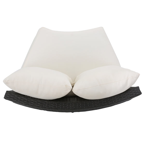 English Elm Christopher Knight Home® - PT Limon 5PCS Sofa Set - Weather-Resistant PE Rattan Half-Circle Lounge with Removable Cushions and Sturdy Iron Frame Grey+White PTLIMON5PCSGRY