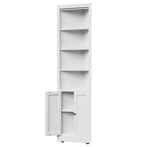 English Elm 71" Tall Corner Cabinet Steel Frame 5 Tier Adjustable Shelving Pantry Bathroom Storage T2398P442670