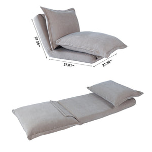 English Elm Convertible Floor Sofa Bed: Stylish, Space-Saving Chair With Adjustable Backrest & Soft Pillows W3422P364822