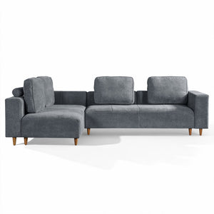 English Elm 2-piece L-shaped Sectional Sofa with Wood Legs Modular Seating for Living Room N758838485E