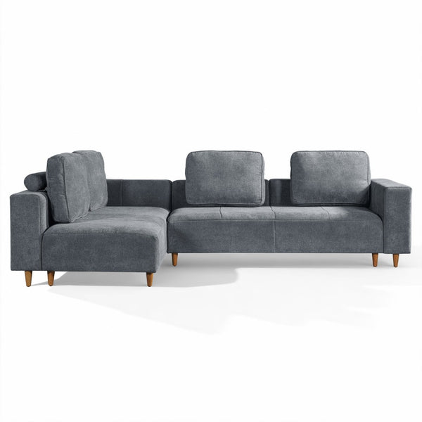English Elm 2-piece L-shaped Sectional Sofa with Wood Legs Modular Seating for Living Room N758838485E