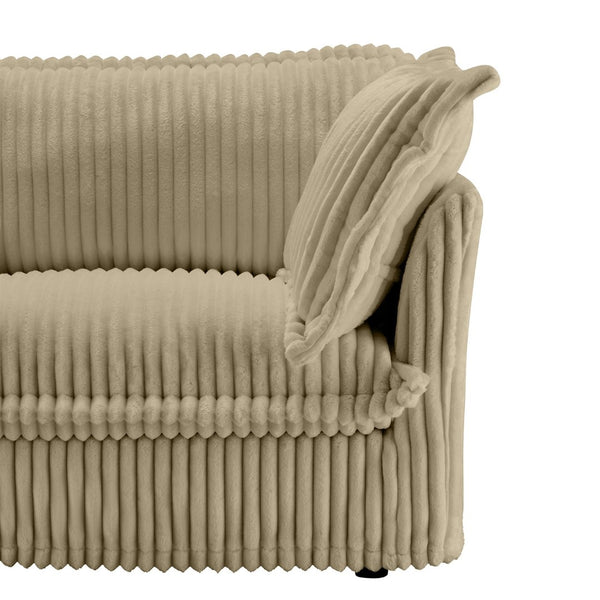 English Elm Slipcovered Sectional Sofa With Convertible Ottoman, Deep Seats & Removable Covers In Camel Corduroy W3041S00065-GIGA