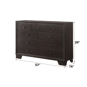 English Elm Madison Sleek Espresso Finish Dresser with Modern Minimalist Frame, Wooden Legs and Smooth Drawers Espresso 60 L x 20 W x 42 H B2726P257346