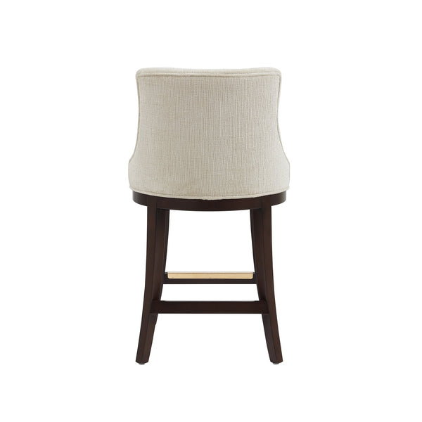 English Elm Lucia Natural Chenille Counter Stool - Ergonomic Beech Wood Legs For Comfort & Style In Any Space B365P398050