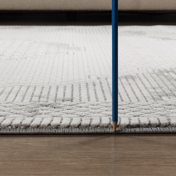 English Elm Geometrix Gc_Dim1004 Modern Gray Area Rug - 5'3" X 7'3", Durable, Stain-Resistant, Pet-Friendly B186P316817