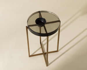 Sunpan Sheena End Table - Elegant Iron Design, Stylish Home Accent, Perfect for Living Room Decor Antique Brass