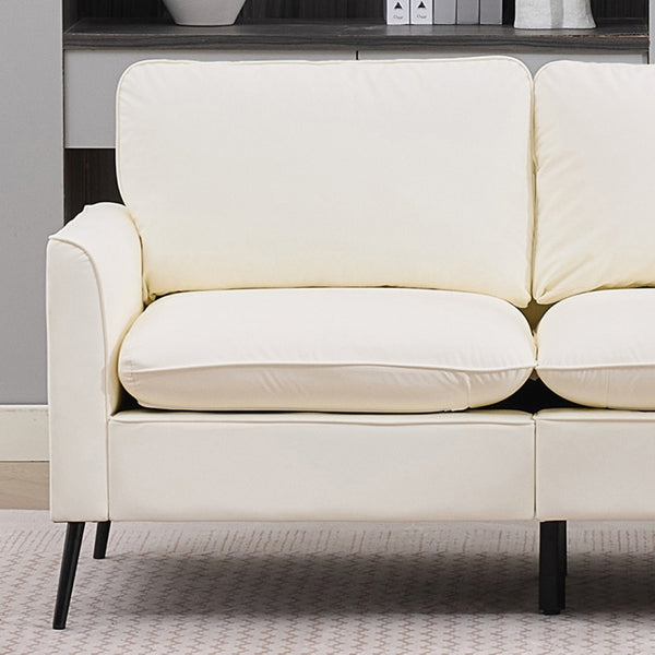 English Elm Ts Cat Paw Faux Leather Accent Chair Nordic Retro Single Seat for Bedroom Lounge Cream White W2311P457722