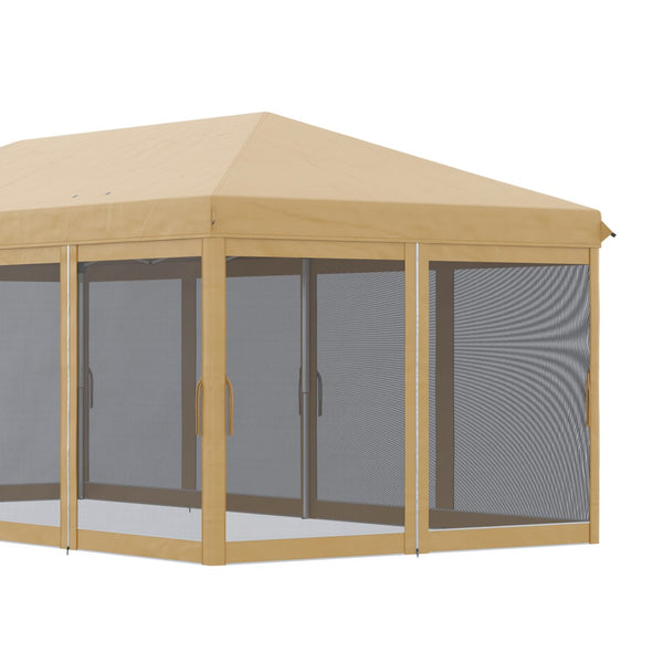 English Elm Outsunny 10' X 20' Heavy Duty Pop Up Canopy Tent With Mesh Sides - Instant Sun Shelter For Events And Parties W2225P174201-GIGA