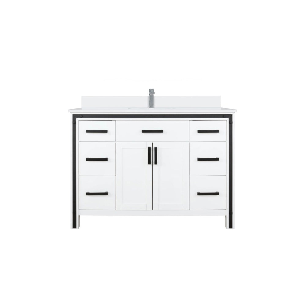 English Elm White Bath Vanity With Cultured Marble Top, Chrome Faucet, Soft-Close Drawers & Ample Storage B2731P260604-GIGA