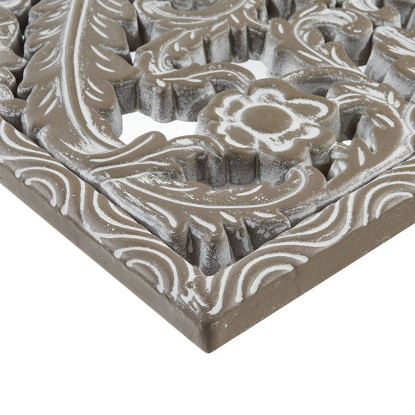 English Elm 2 Pcs Botanical Wall Panels - Distressed Carved Wood Decor Set For Rustic Elegance In Any Space B035P366542