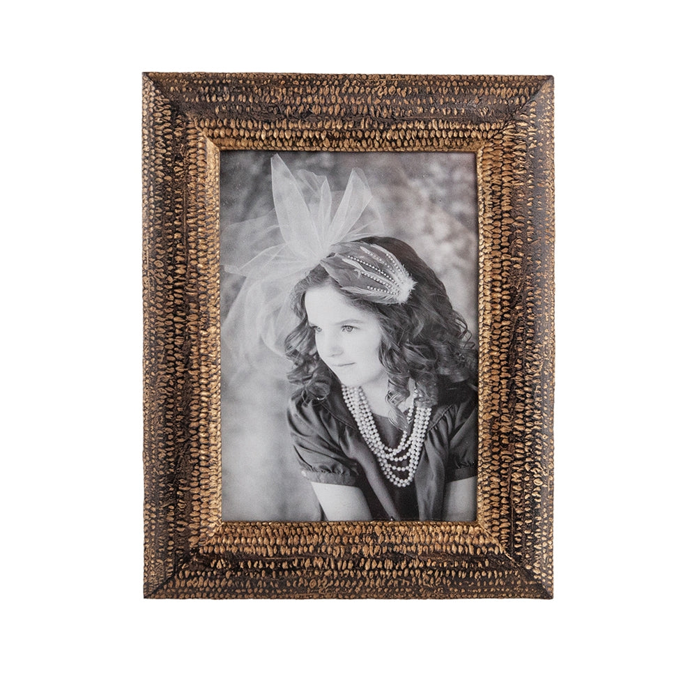 English Elm 7.5x9.5" Vintage Photo Frame with Textured Border for Living Room Desk Display, Elegant Accent Multi W2078P215531