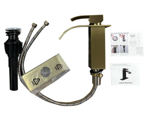 English Elm Single Handle Bathroom Faucet - Brushed Gold Lavatory Tap, Stainless Steel, Easy Install & Durable T3177P388148-GIGA