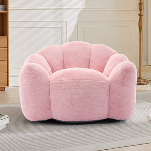English Elm Lotus memory foam bean bag sofa with pull ring — anti-fouling faux fur, non-slip base, cozy support Pink W2311P357140