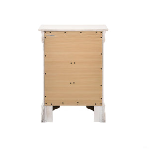 English Elm Charming White Traditional Nightstand with Three Drawers, 29"H x 21"W x 16"D, No Assembly, Bright Finish B078108232