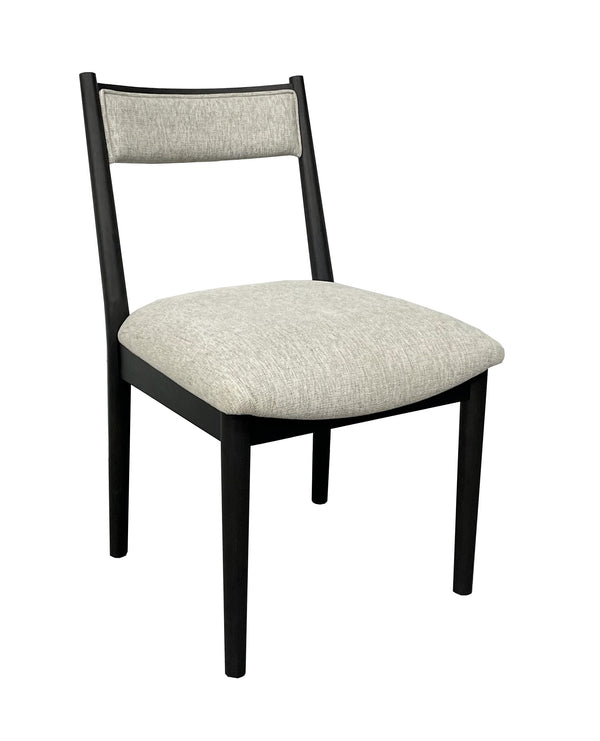 English Elm Peppercorn Upholstered Crescent Chairs Set of 2 in Black – Solid Wood & Elm Veneer, Plush Polyester Seats B2699P237502