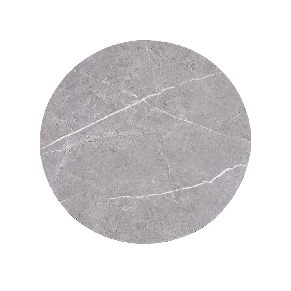 JLA Home INK+IVY - Round Keegan Mixed-Material Coffee Table with Faux Marble Top, Curved Legs & Open Shelf, 39.5" diámetro II120-0568