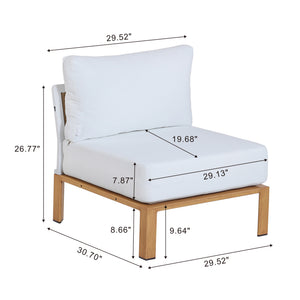English Elm Vine 4-Piece Conversation Set Cream — Waterproof Aluminum & UV-Resistant Cushions, Marble Table Elegance B365S00106