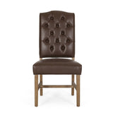 Christopher Knight Home® - Noble House - Hyvonen Contemporary Upholstered Tufted Dining Chairs, Dark Brown And Natural - Set Of 2