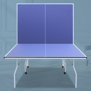 English Elm 9ft Regulation Foldable Ping Pong Table Steel Frame with Net Paddles and Balls Included W1408P164346