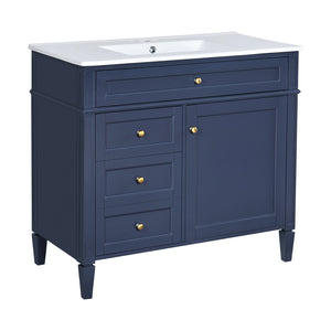 English Elm 36'' Modern Bathroom Vanity With Medicine Cabinet, Soft-Close Doors & Ample Storage For Essentials SW000134AAC-1