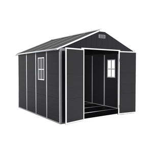 English Elm Campcraft 8x8 Ft Resin Storage Shed Thick Pp Panels Lockable Door Uv Resistant Outdoor W1598S00024