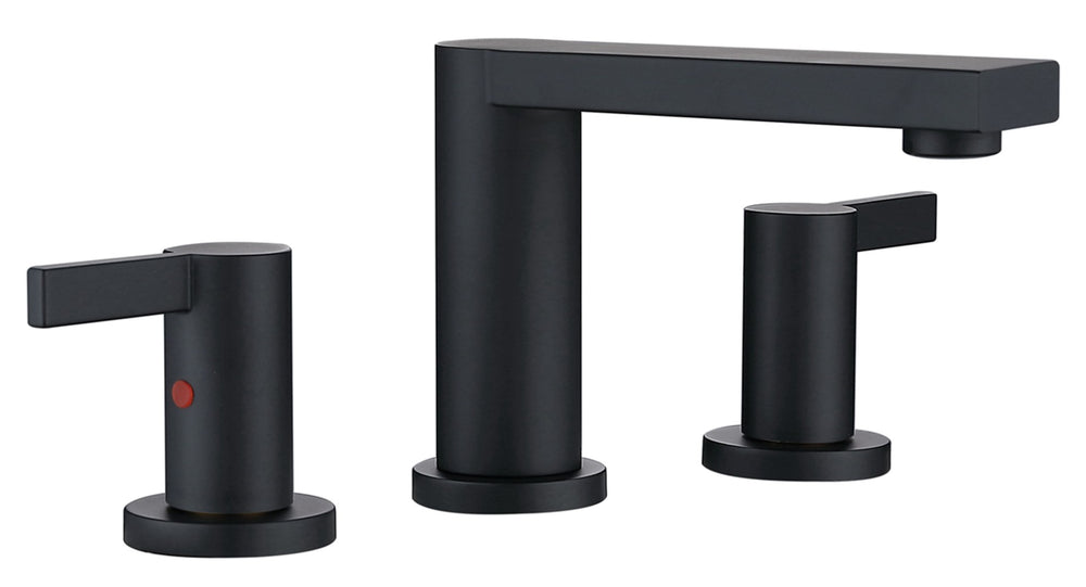 English Elm Bathroom Sink Faucet Two Handle Widespread Matte Black Finish with Supply Lines B2724P501258