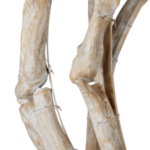 Driftwood Whitewash Orb Chandelier - Coastal Elegance in Natural Driftwood, Adjustable Height Design