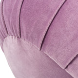 English Elm Pouffe 13" Round Pleated Accent Throw Pillow, Lavender Velvet